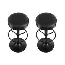 Load image into Gallery viewer, Bar Stools - Anton Set Of 2 Leather Backless Gas Lift Kitchen Bar Stool Black