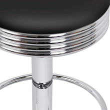 Load image into Gallery viewer, Bar Stools - Anton Set Of 4 Leather Backless Gas Lift Kitchen Bar Stool Chrome Black