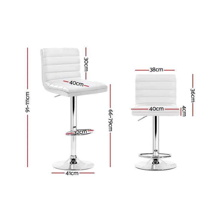 Bar Stools - Arne Leather Bar Stool Swivel (Set Of 2) White