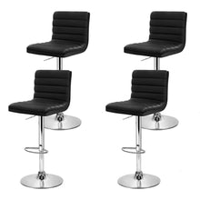 Load image into Gallery viewer, Bar Stools - Arne Set Of 4 Leather Gas Lift Swivel Kitchen Bar Stool Black