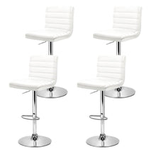 Load image into Gallery viewer, Bar Stools - Arne Set Of 4 Leather Gas Lift Swivel Kitchen Bar Stool White
