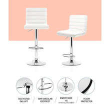 Load image into Gallery viewer, Bar Stools - Arne Set Of 4 Leather Gas Lift Swivel Kitchen Bar Stool White