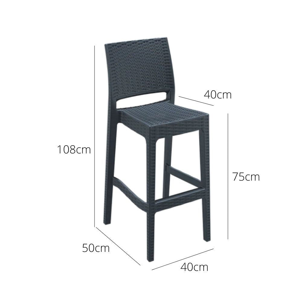 Bar Stools - Austin Outdoor Bar Stool Anthracite 75cm