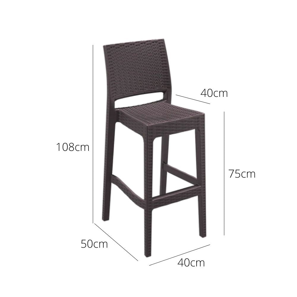 Bar Stools - Austin Outdoor Bar Stool Chocolate 75cm