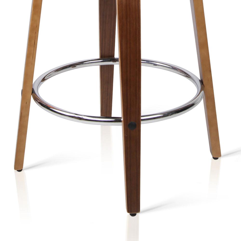 Bar Stools - Bentwood Bar Stool Leather Wooden Swivel (Set Of 4) Black 76cm