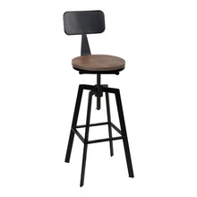 Load image into Gallery viewer, Bar Stools - Bruno Industrial Bar Stool Wooden Swivel Black