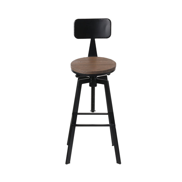 Bar Stools - Bruno Industrial Bar Stool Wooden Swivel Black