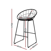 Load image into Gallery viewer, Bar Stools - Camden Set Of 4 Steel Kitchen Bar Stool Black Grey 65cm