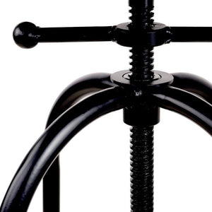 Bar Stools - Chico Set Of 2 Industrial Adjustable Height Round Swivel Bar Stool Black Wood