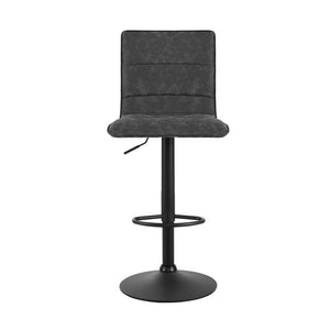 Bar Stools - Chloe Leather Bar Stool Vintage Swivel (Set Of 2) Grey