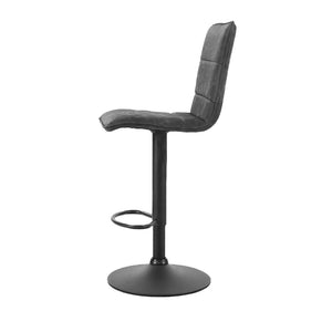 Bar Stools - Chloe Leather Bar Stool Vintage Swivel (Set Of 2) Grey
