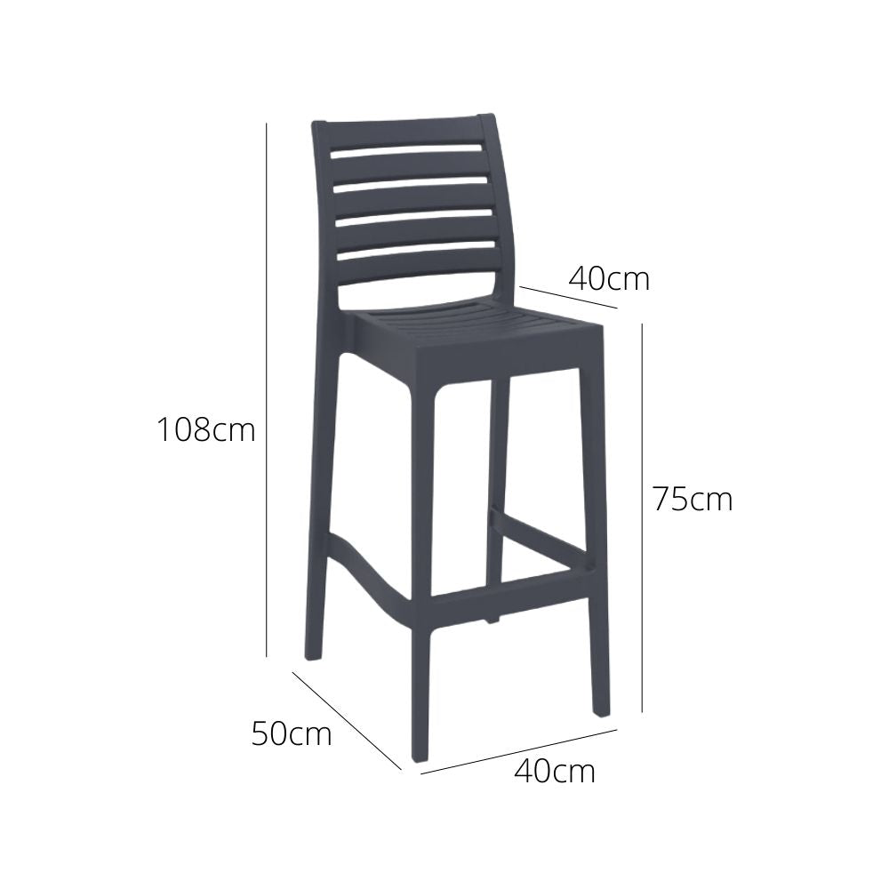 Bar Stools - Cleveland Outdoor Bar Stool Anthracite 75cm