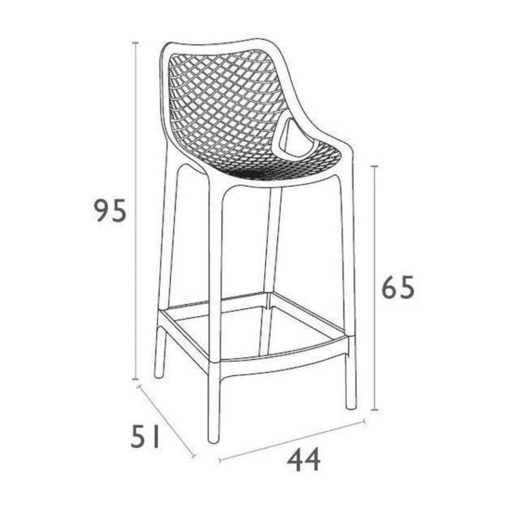 Bar Stools - Cleveland Outdoor Bar Stool Red 65cm