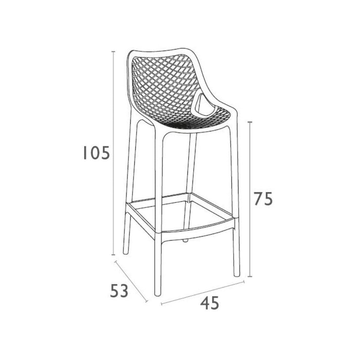 Bar Stools - Cleveland Outdoor Bar Stool Taupe 75cm