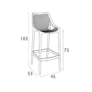 Bar Stools - Cleveland Outdoor Bar Stool Taupe 75cm