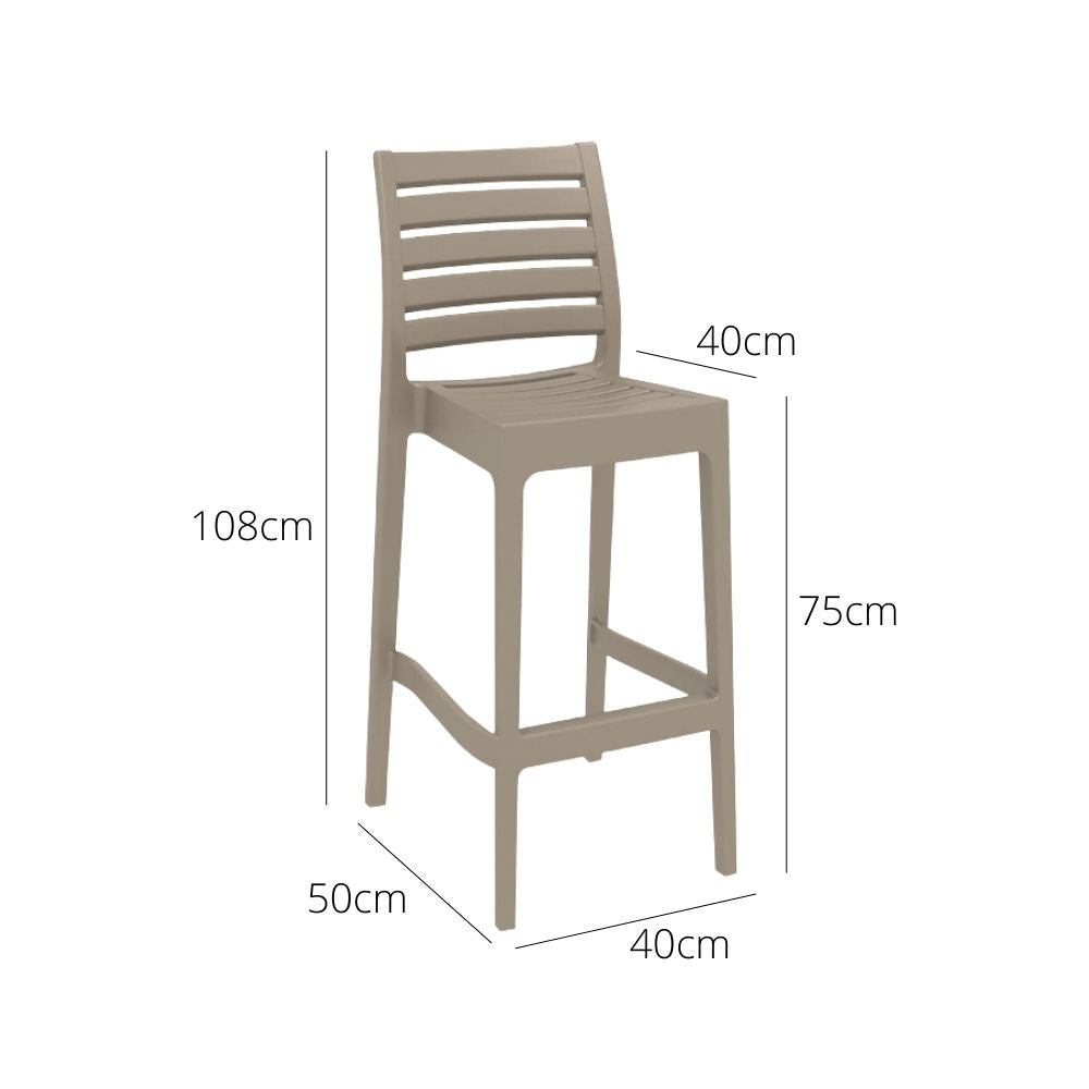 Bar Stools - Cleveland Outdoor Bar Stool Taupe 75cm