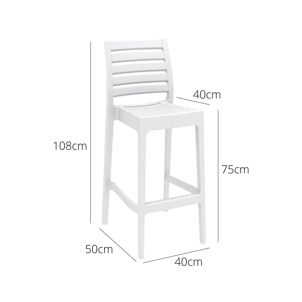 Bar Stools - Cleveland Outdoor Bar Stool White 75cm
