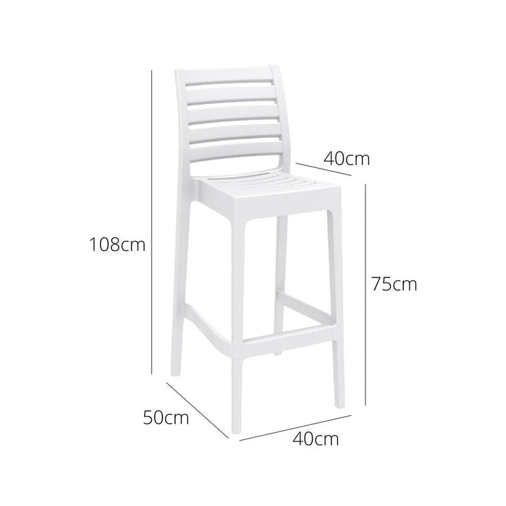 Bar Stools - Cleveland Outdoor Bar Stool White 75cm