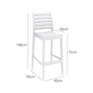 Bar Stools - Cleveland Outdoor Bar Stool White 75cm