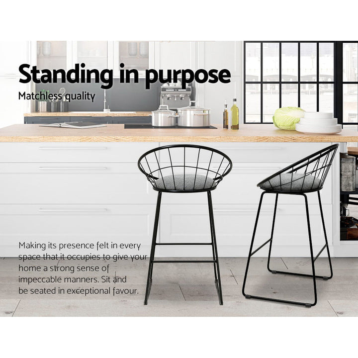 Cody Industrial Counter Stool (Set of 4) Grey 65cm