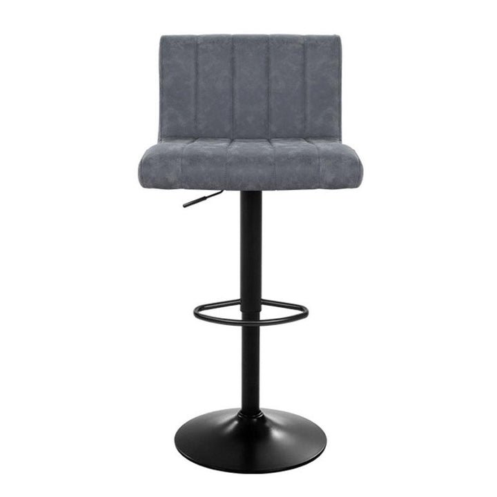 Bar Stools - Como Leather Bar Stool Vintage Swivel (Set Of 2) Grey