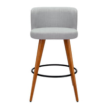 Load image into Gallery viewer, Bar Stools - Connor Fabric Bar Stool Wooden (Set Of 2) Grey 66cm