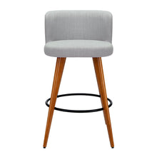 Load image into Gallery viewer, Bar Stools - Connor Fabric Bar Stool Wooden (Set Of 4) Grey 66cm
