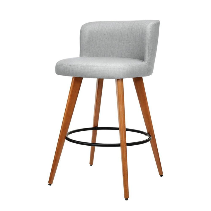 Bar Stools - Connor Set Of 4 Wooden Kitchen Bar Stool Grey 66cm