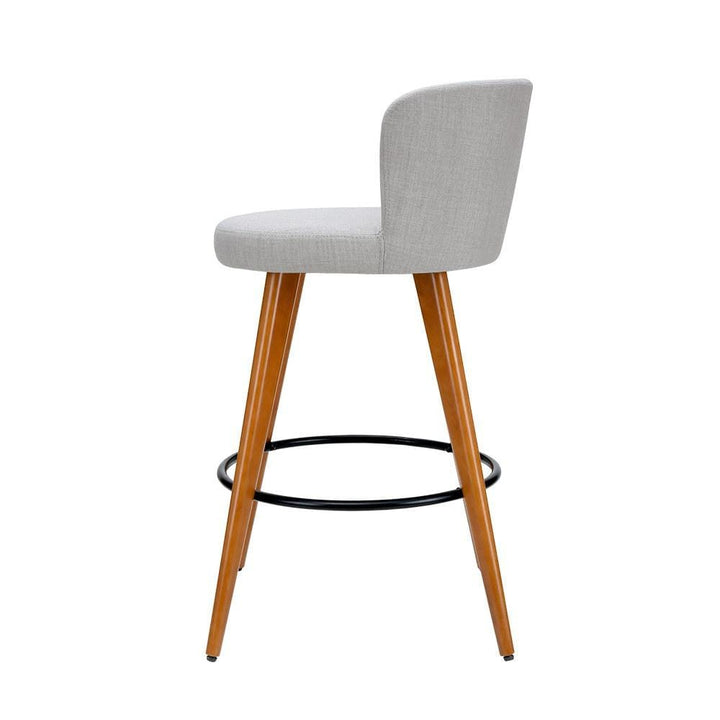 Bar Stools - Connor Set Of 4 Wooden Kitchen Bar Stool Grey 66cm