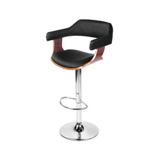 Load image into Gallery viewer, Bar Stools - Donna Leather Wooden Swivel Kitchen Bar Stool Black