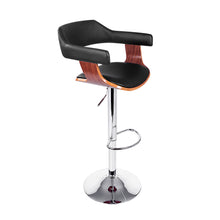 Load image into Gallery viewer, Bar Stools - Donna Wooden Bar Stool Leather Swivel Black
