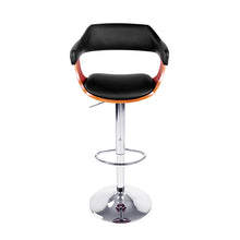 Load image into Gallery viewer, Bar Stools - Donna Wooden Bar Stool Leather Swivel Black