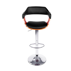 Bar Stools - Donna Wooden Bar Stool Leather Swivel (Set Of 2) Black