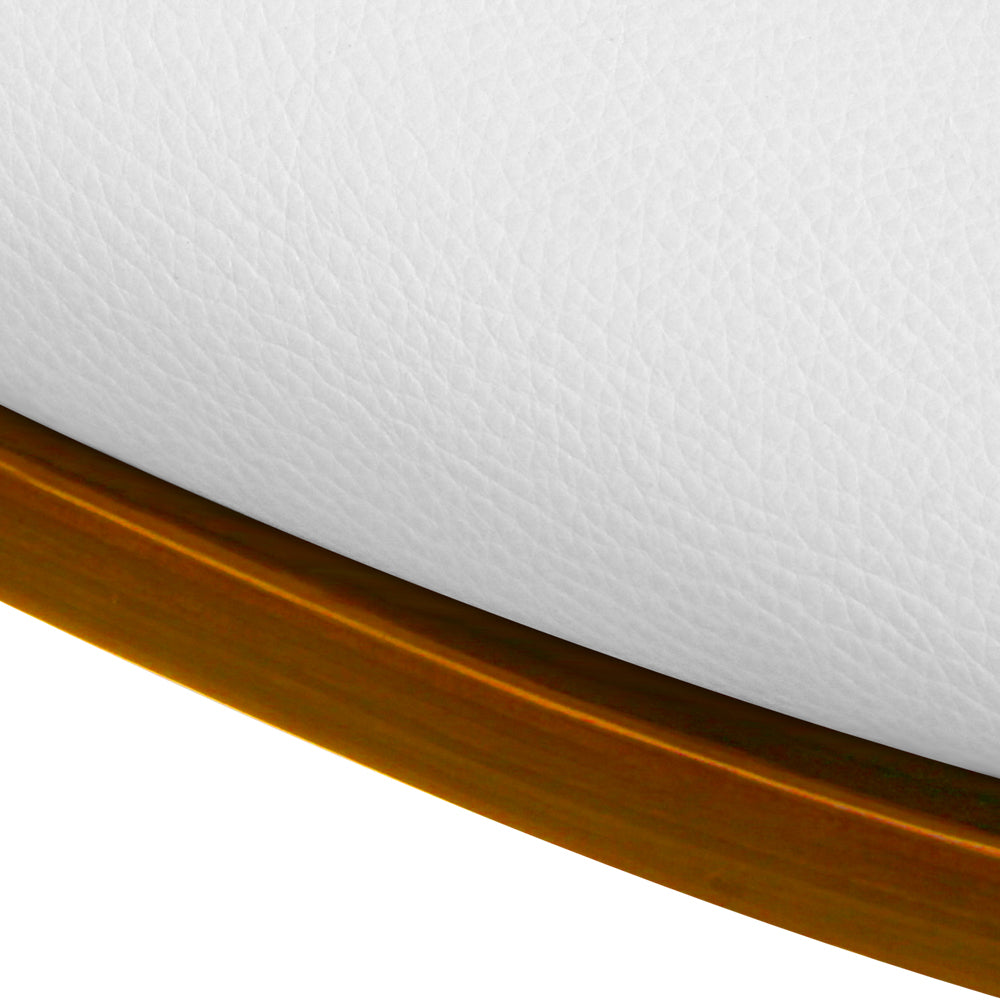 Bar Stools - Donna Wooden Bar Stool Leather Swivel (Set Of 2) White