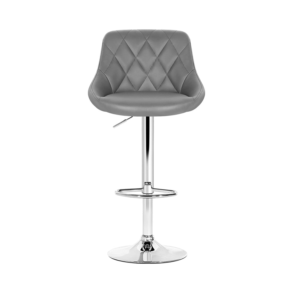 Bar Stools - Elan Leather Bar Stool Swivel (Set Of 2) Grey