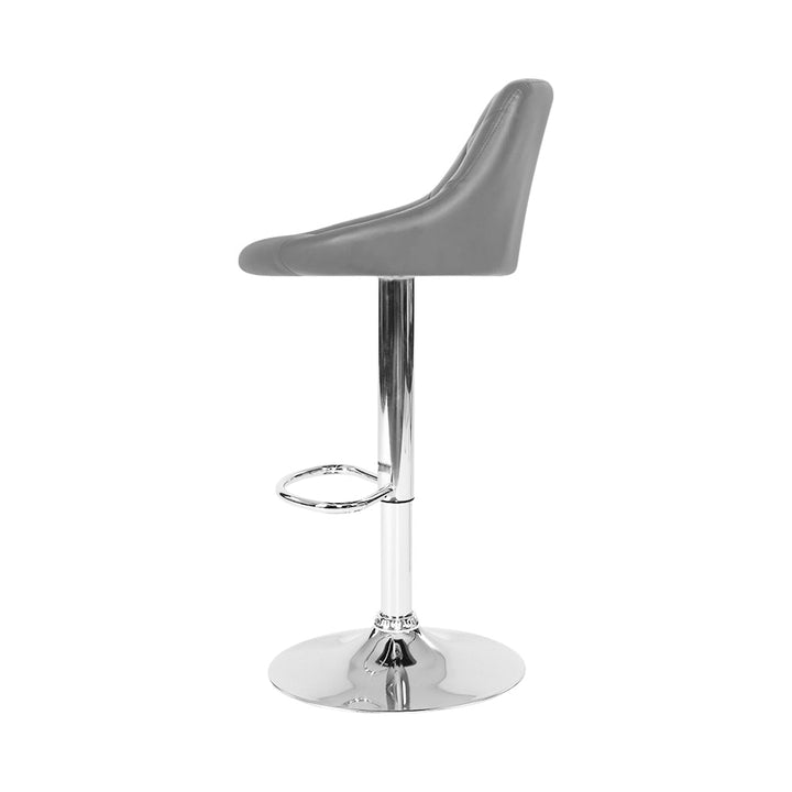 Bar Stools - Elan Leather Bar Stool Swivel (Set Of 2) Grey
