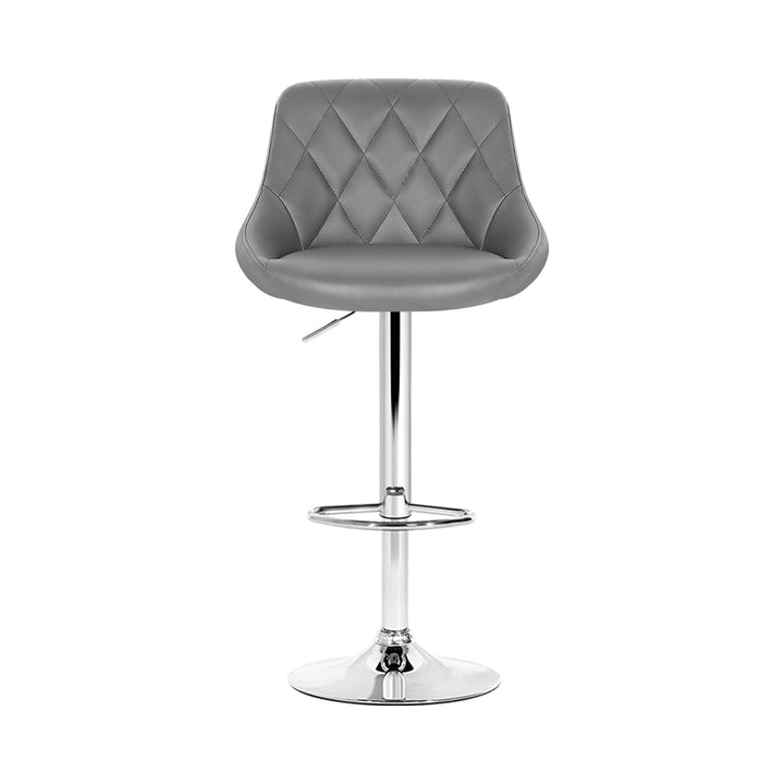 Bar Stools - Elan Leather Bar Stool Swivel (Set Of 4) Grey