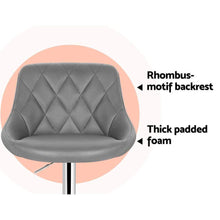Load image into Gallery viewer, Bar Stools - Elan Set Of 4 Leather Gas Lift Swivel Kitchen Bar Stool Grey