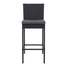 Load image into Gallery viewer, Bar Stools - Elmer Outdoor Bar Stools Wicker (Set Of 2) Black 71cm