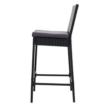 Load image into Gallery viewer, Bar Stools - Elmer Outdoor Bar Stools Wicker (Set Of 4) Black 71cm