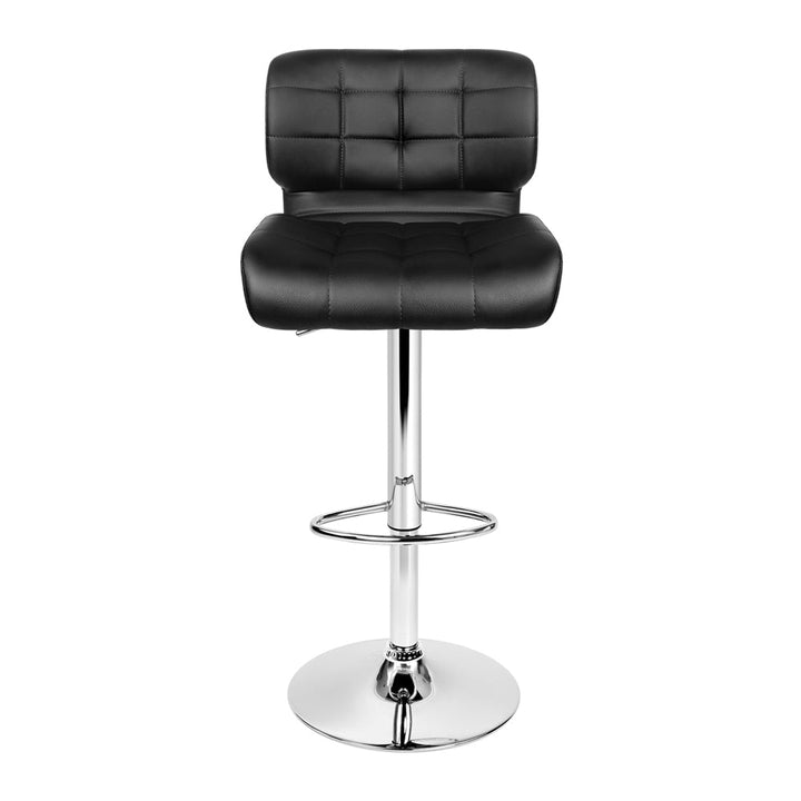 Bar Stools - Evan Leather Bar Stool Swivel (Set Of 2) Black