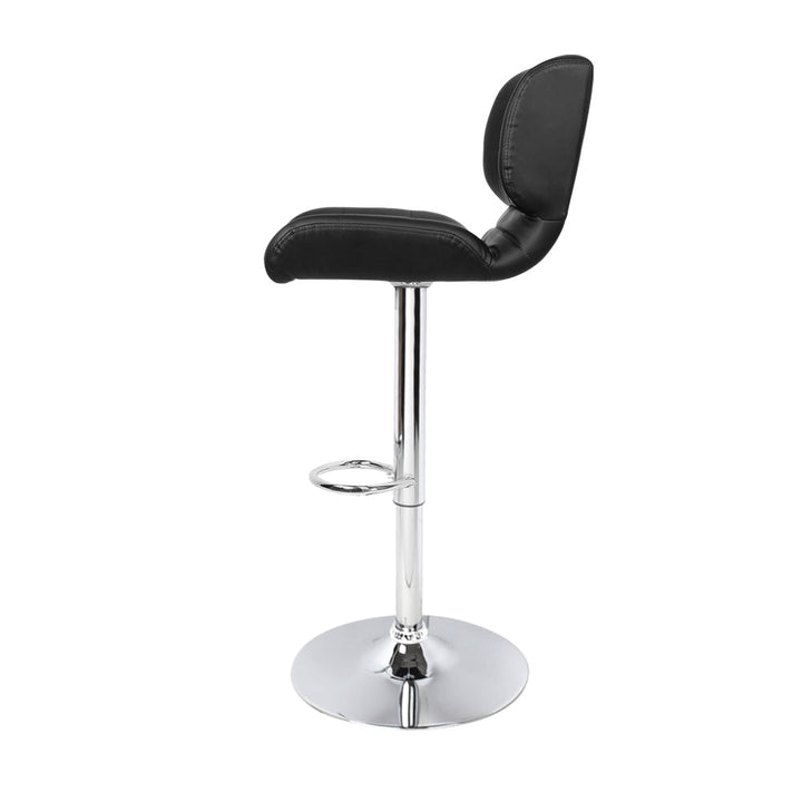 Bar Stools - Evan Leather Bar Stool Swivel (Set Of 2) Black