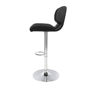 Bar Stools - Evan Leather Bar Stool Swivel (Set Of 2) Black