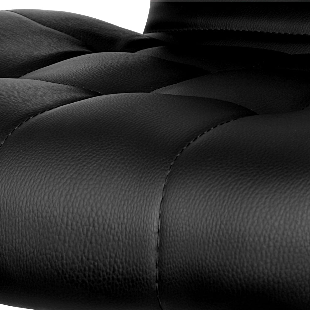 Bar Stools - Evan Leather Bar Stool Swivel (Set Of 2) Black