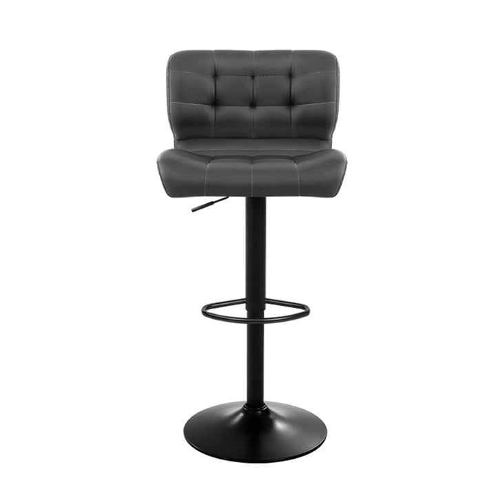 Bar Stools - Evan Leather Bar Stool Swivel (Set Of 2) Grey