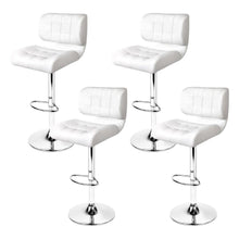 Load image into Gallery viewer, Bar Stools - Evan Set Of 4 Leather Gas Lift Kitchen Bar Stool White