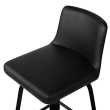 Load image into Gallery viewer, Bar Stools - Felipe Set Of 4 Leather Wooden Swivel Kitchen Bar Stool Black Frame 66cm