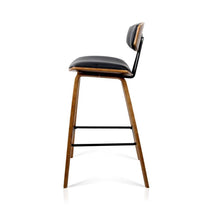 Load image into Gallery viewer, Bar Stools - Garth Set Of 4 Leather Wooden Kitchen Bar Stool Black 67cm