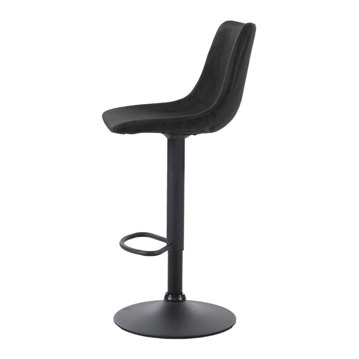 Bar Stools - Harley Fabric Bar Stool Swivel (Set Of 2) Black