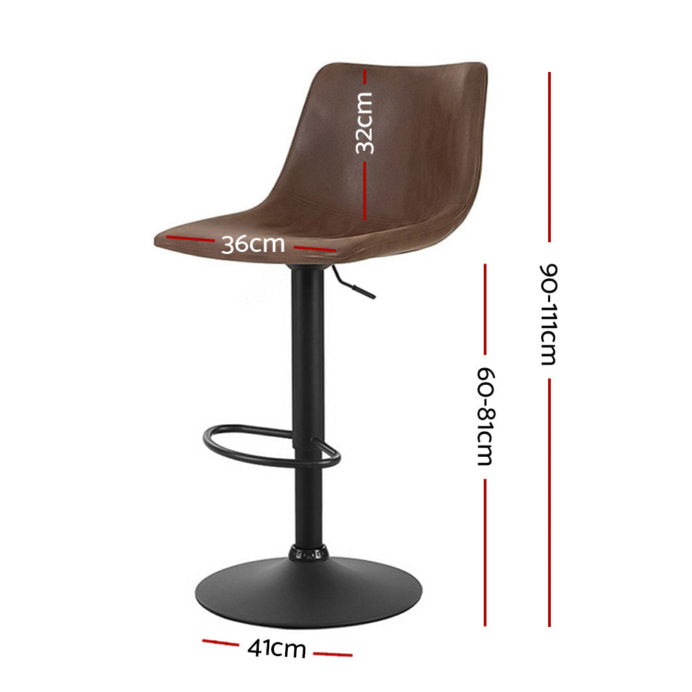 Bar Stools - Harley Fabric Bar Stool Swivel (Set Of 2) Brown